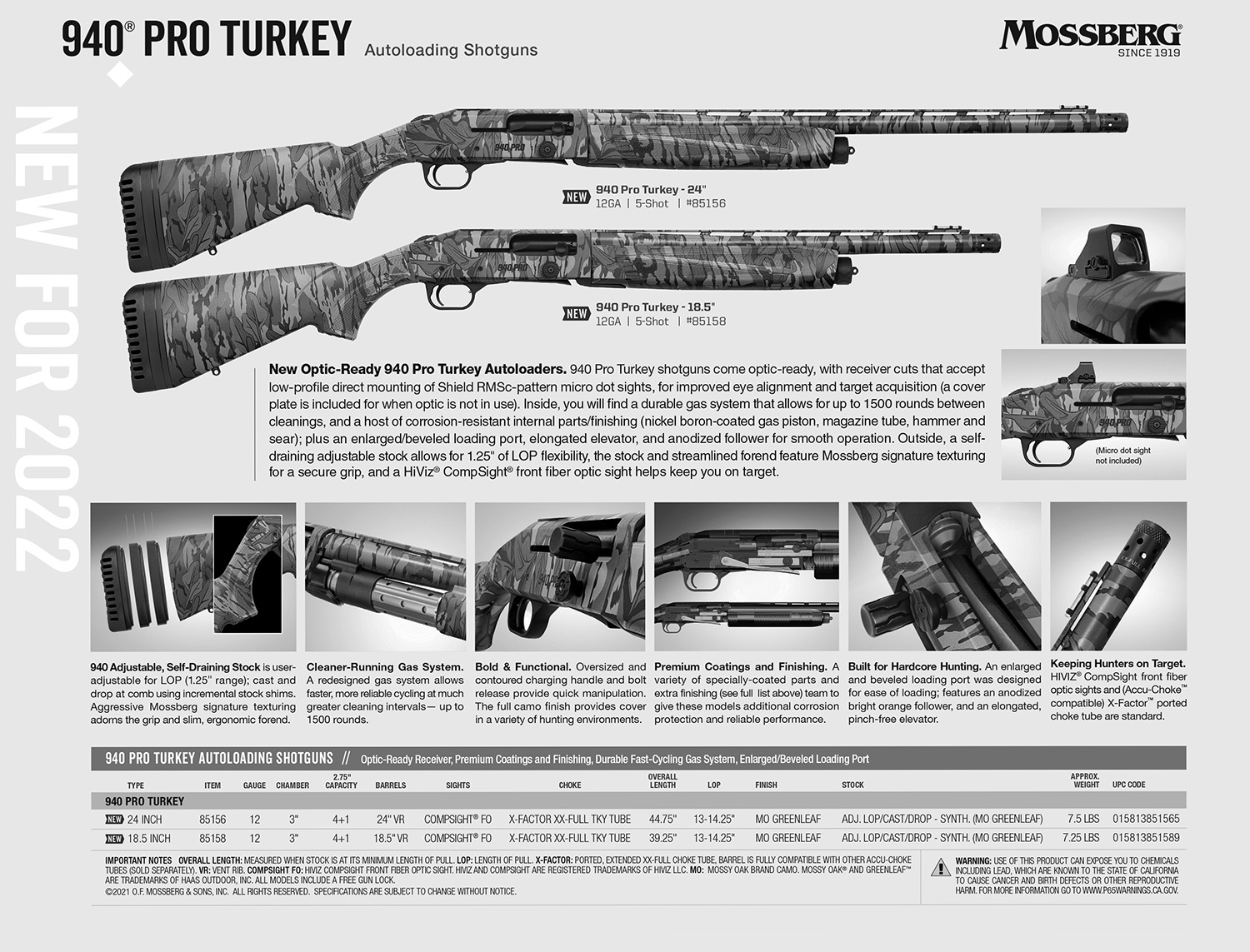 Mossberg 85158 940 Pro Turkey 12 Gauge 4+1 - Image 2